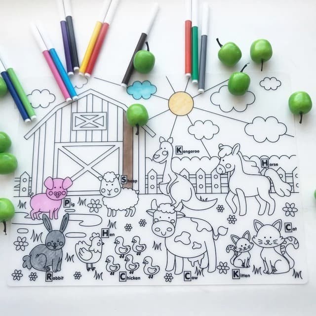 

TERBARU! Silicone Baby Coloring Placemat Reusable gambar anak