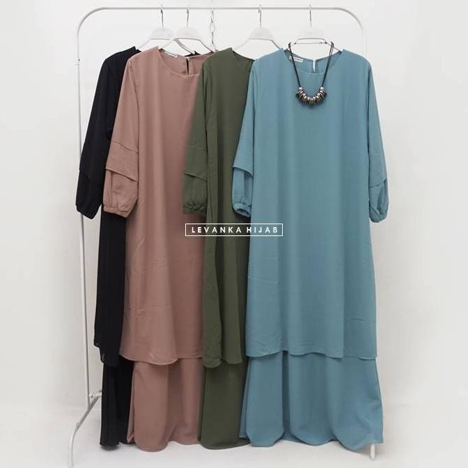 NADIA Dress / Gamis Malaysia atau Gamis Melayu bahan Ceruti Baby Doll Terlaris