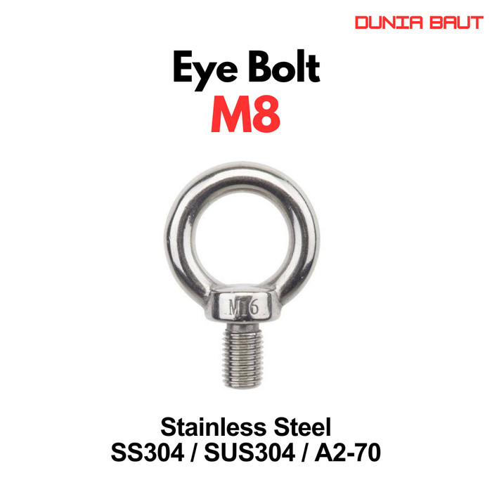 Eye Bolt M8 Stainless SS304