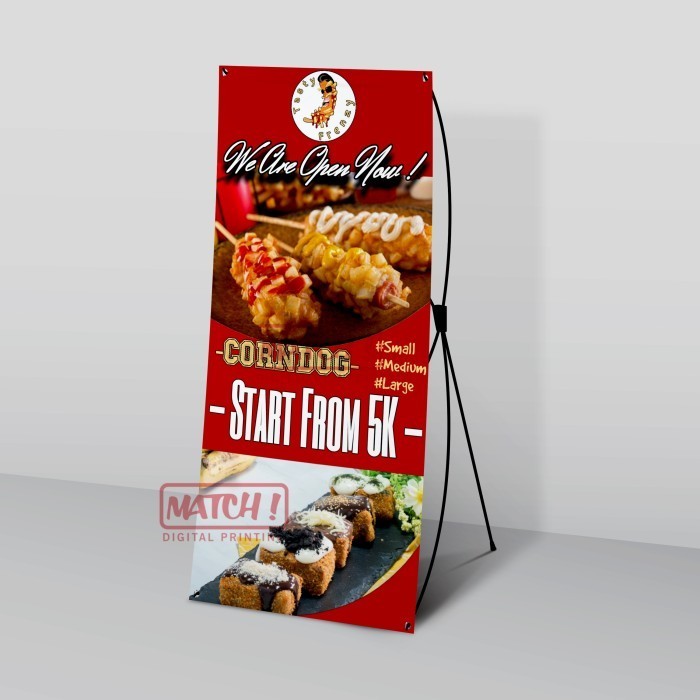 CETAK X-BANNER 80X180 MURAH, FLEXI + RANGKA