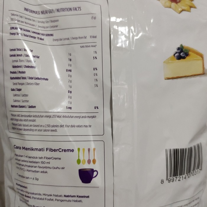 

Fiber Creme Kemasan 1 Kg (Pengganti Santan Dan Susu) Best Seller
