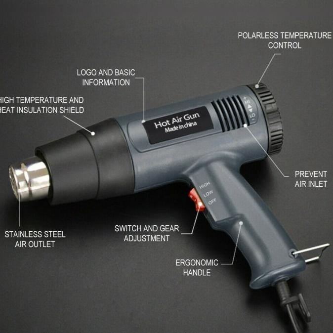 Hot Air Heat Gun Mesin Blower Alat Pemanas Udara Stiker Kaca Film Besi Original Dan Terpercaya