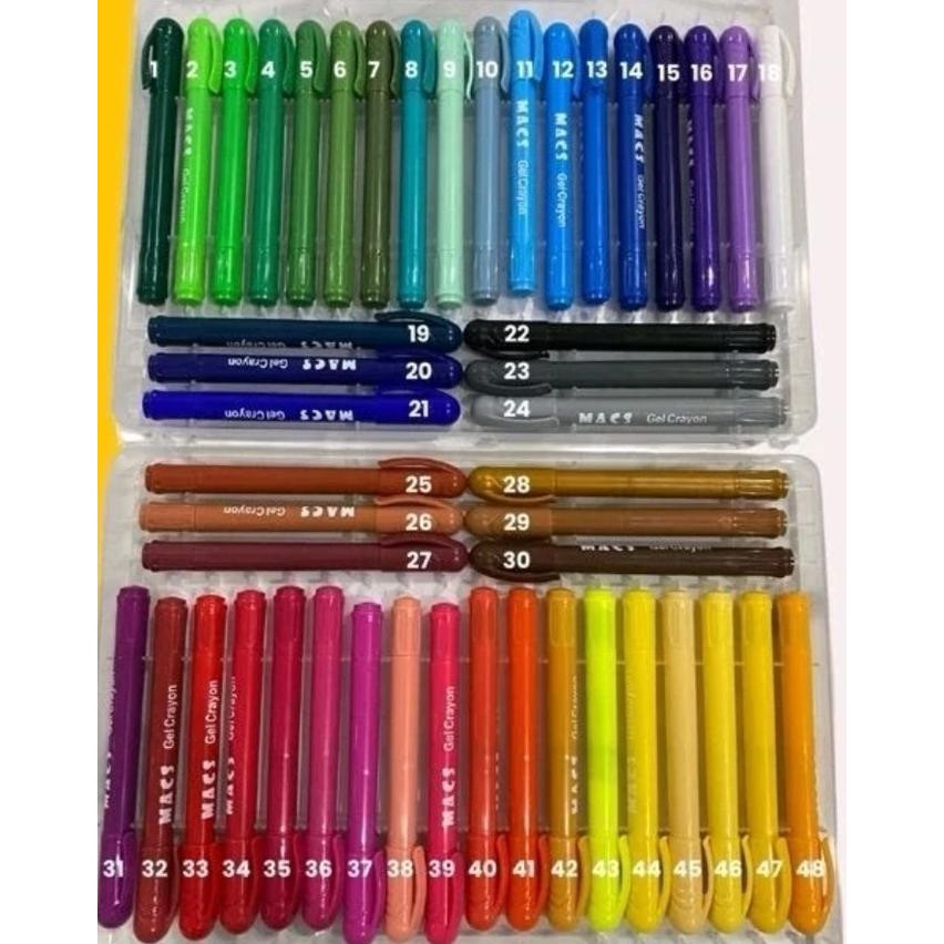 

Terlaris Gel Crayon | Silky Crayon | Krayon Macs 48 Warna Dapat Dicuci Ready Stok