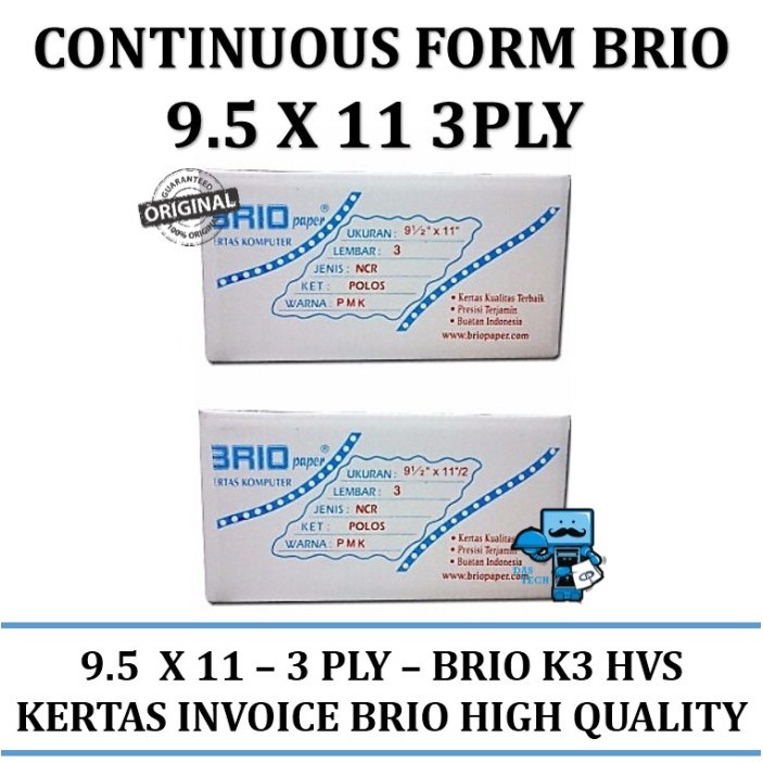 

PROMO! Continuous Form BRIO 9.5X11 3 PLY (Kertas Komputer)