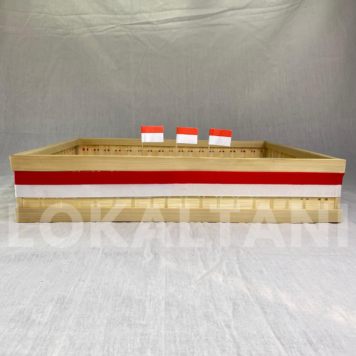 TERBARU Tampah Tumpeng 17 Agustus / Anyaman Bambu Kotak / Nampan Bambu Besar