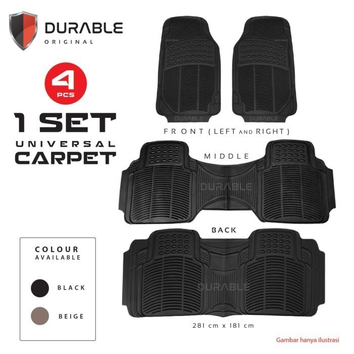 Toyota Land Cruiser Durable Karpet Mobil PVC Universal 4pcs