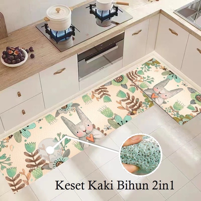 

TERLARIS UJS048 - KESET KAKI DAPUR BIHUN 2IN1/KESET MODERN MIE BIHUN LEMBUT ANTI SLIP 40X60 DAN