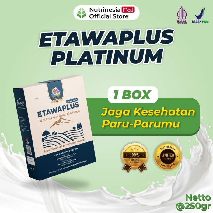 

TERLARIS ETAWAPLUS PLATINUM 1 BOX SUSU ETAWA BUBUK DENGAN KOLOSTRUM ATASI SESAK NAFAS DAN ASHMA