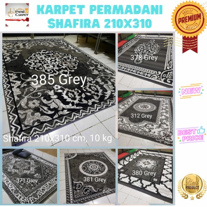 permadani shafira 210x310 karpet jumbo grey abu abu motif klasik besar