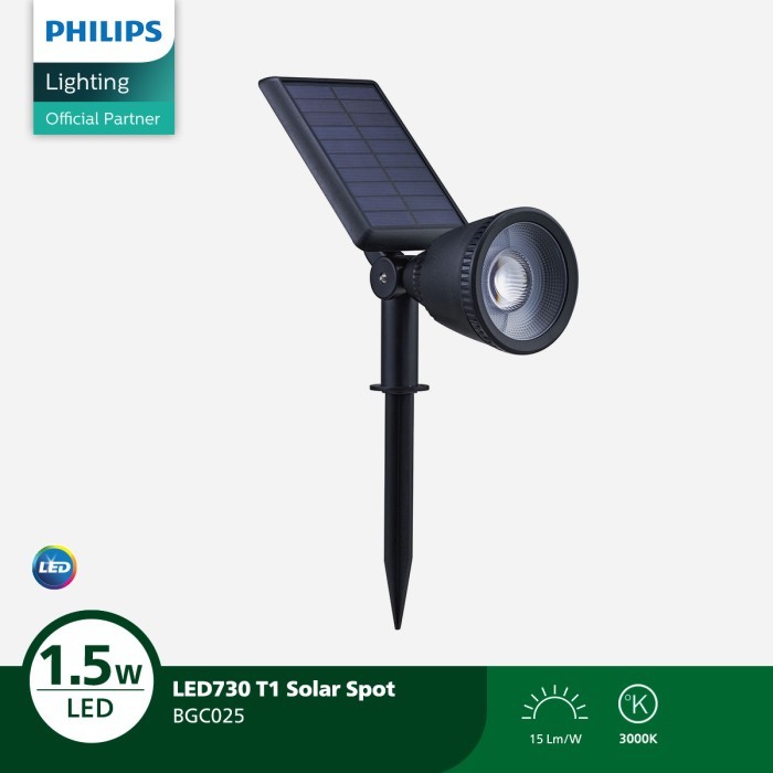 Philips Lampu Taman Tenaga Surya BGC025 RGBW Color Solar Spot