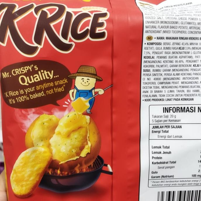 

Krice Krekers Beras K Rice Cheese Potato 14P Rasa Kentang Keju Rich Cheddar Taste Original