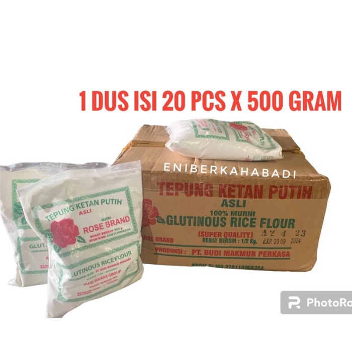 

TERLARIS TEPUNG KETAN PUTIH EXP DATE MARET 2026 1 DUS CAP ROSE BRAND 20 PCS X 500 GRAM MURAH!!!