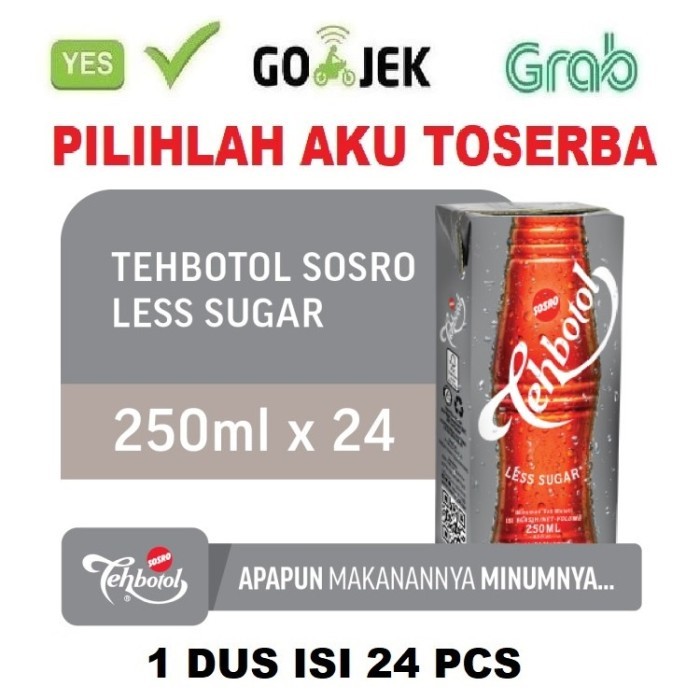 

TERLARIS TEH BOTOL SOSRO KOTAK LESS SUGAR 250 ML - ( HARGA 1 DUS ISI 24 PCS ) MURAH!!! MURAH