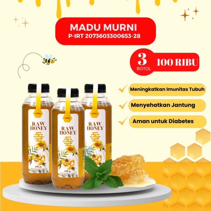 

TERLARIS [3 BOTOL] MADU MURNI ASLI RAW HONEY MULTIFLORA MURAH!!! MURAH