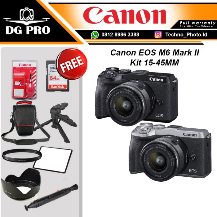 Canon Eos M6 Mark Ii Kit 15-45Mm Is Stm Resmi - Canon Eos M6 Mark 2