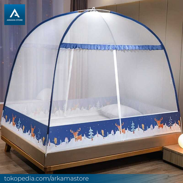 kelambu nyamuk lipat jaring anti nyamuk kasur tidur 120 x 200 cm