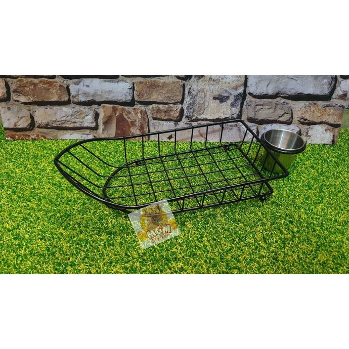 

Perahu Tempat Saji Kentang Goreng Dgn Tempat Saos Stainless Tebal Htm Original