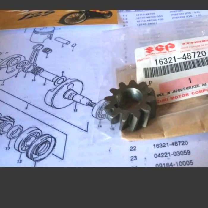 Gigi Besi Pompa Oli Suzuki Ts125 Original Gigi Pompa Oli Suzuki Ts125 Gigi Kruk As Suzuki Ts125 Gigi