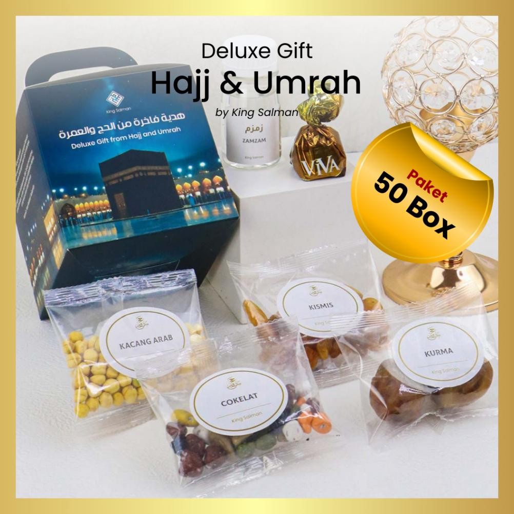 

zoe oleh-oleh umroh & haji preum | king salman deluxe gift | shafa - | paket 50 pcs