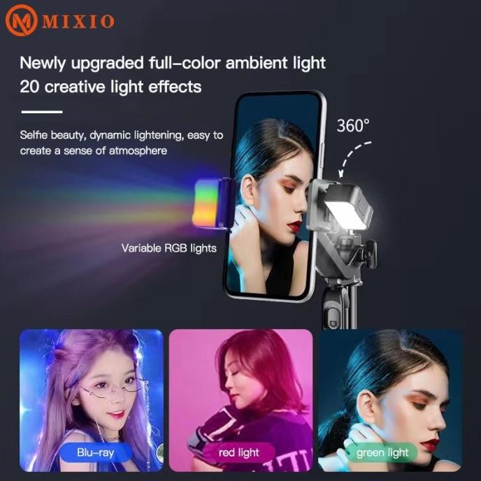 Produk Baru Tongsis Bluetooth A21 Led Tripod Stabilizer Gimbal Selfie Stick 80Cm