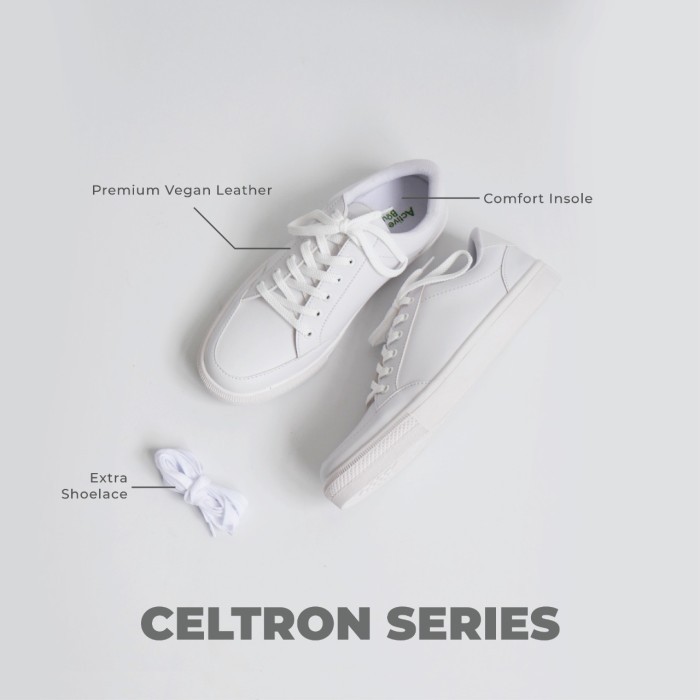 Sepatu Putih Pria White Sneakers Cowok Naa Celtron Full White