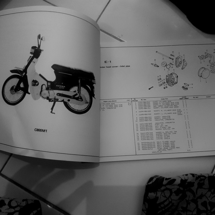 Buku Part Katalog Catalogue Catalog Copian Honda Astrea 800 Termurah Langka