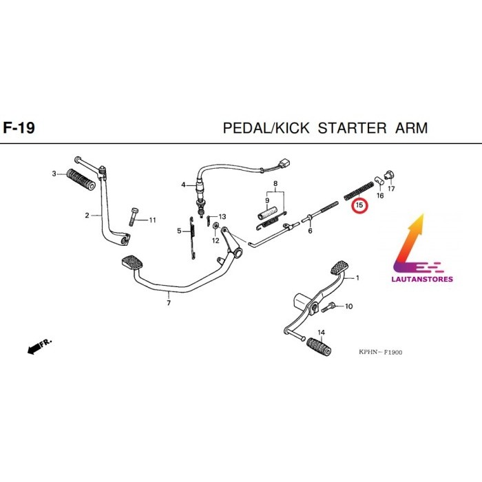 95014-73100 Per Tiang Rem Motor Bebek Honda Termurah Langka