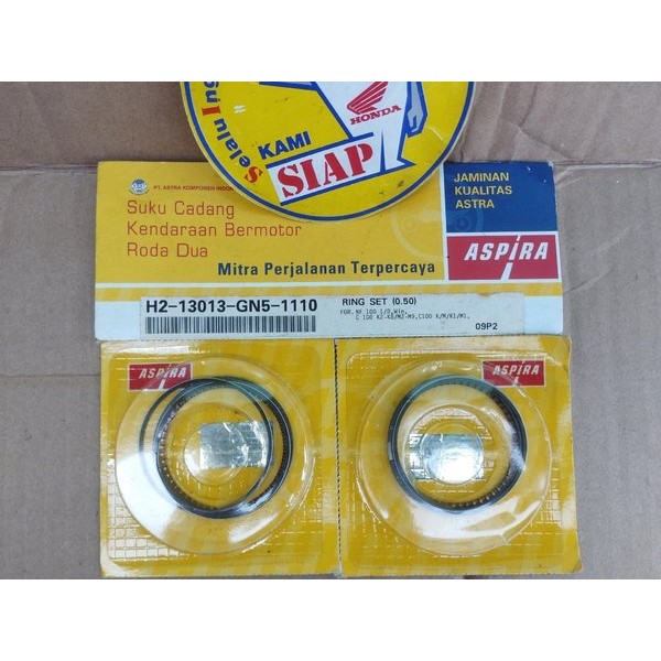 Ring Seher Piston Os Over Size Oversize 50 0.50 Honda Astrea Prima Grand Win100 Win 100 Supra X100 S