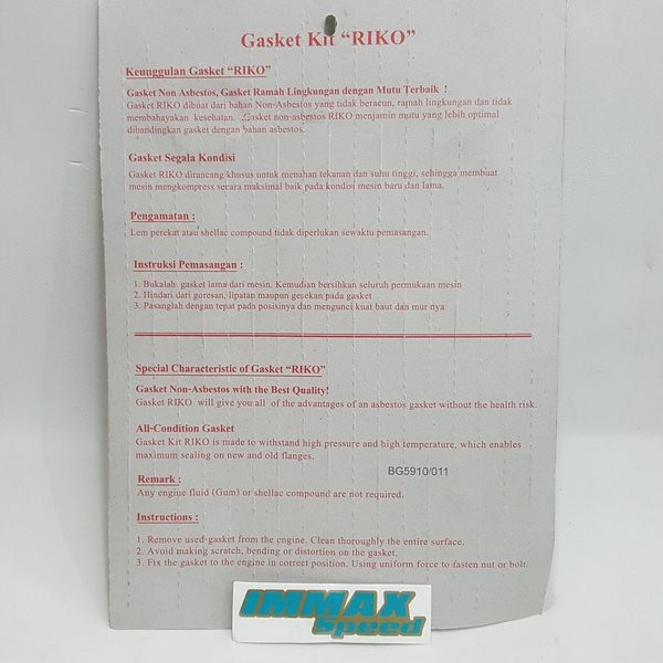 Paking Tiger 2000 Gl200 Cb200 Mersi Full Set Gasket Packing Riko Thailand Fullset Fulset Head Blok B