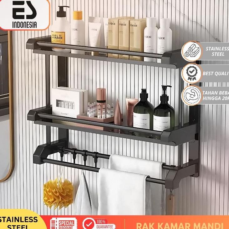 dap Rak Sabun Kamar Mandi Rak Kamar Mandi Stainless Hitam Dinding Rak Bumbu Dapur