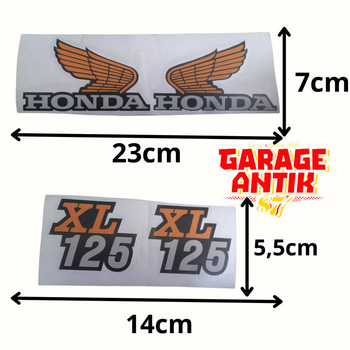 Stiker Body Decal Set Honda Xl 125 Termurah Langka