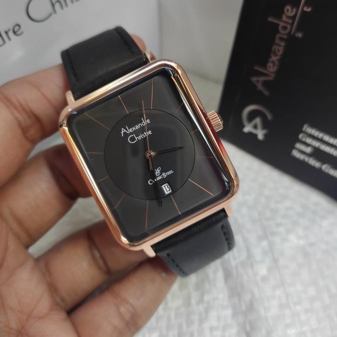 Sale Jam Tangan Pria Original Alexandre Christie Ac 8662 Md Leather Stainle