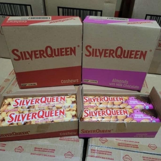 

READY STOCK PROMO SILVERQUEEN MEDE/ALMOND 58 GRAM 1 BOX (ISI 10 PCS) !!!!!