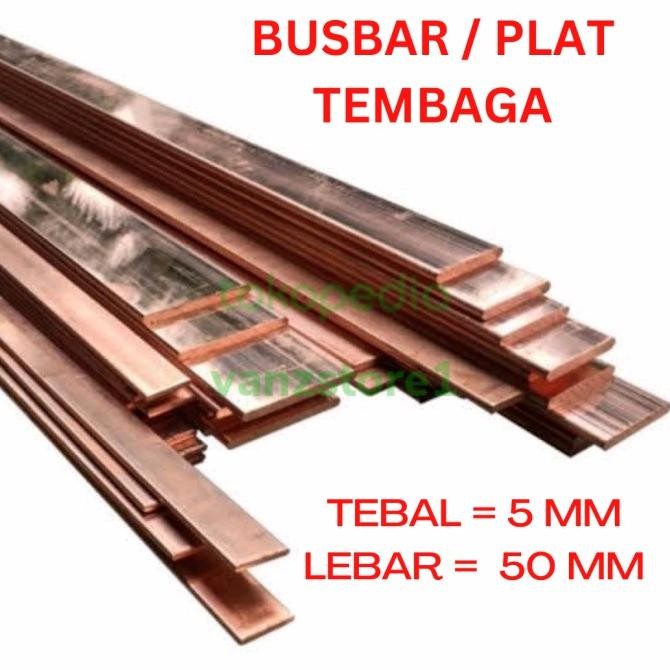 ready plat busbar tembaga ukuran 5x50 tebal 5mm lebar 50mm sesuai deskripsi