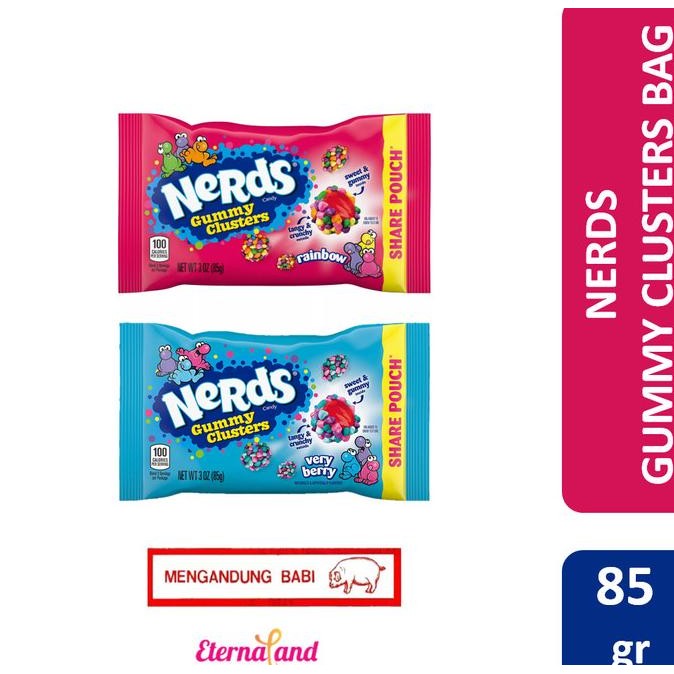 TERBARU NERDS GUMMY CLUSTERS BAG - PERMEN NERDS IMPOR USA (NON HALAL) 