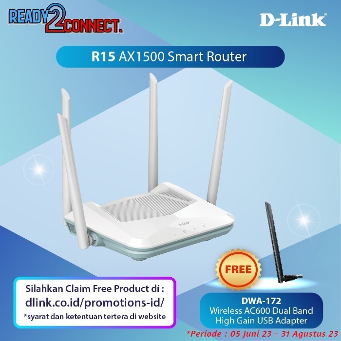 Terlaris Dlink R15 Ax1500 Eagle Pro Ai Smart Router Dual Band