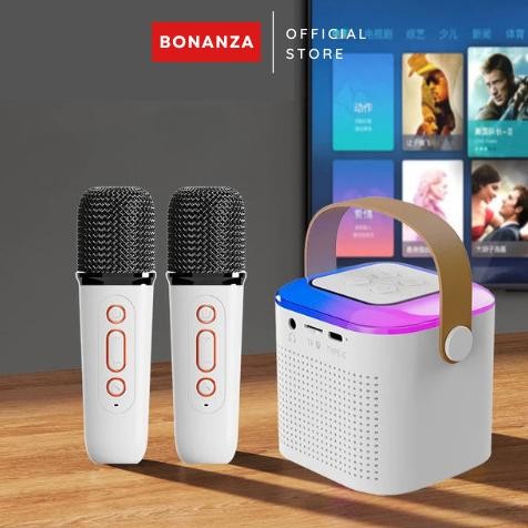 2 MIC SPEAKER BLUETOOTH MINI KARAOKE SET WIRELESS TANPA KABEL
