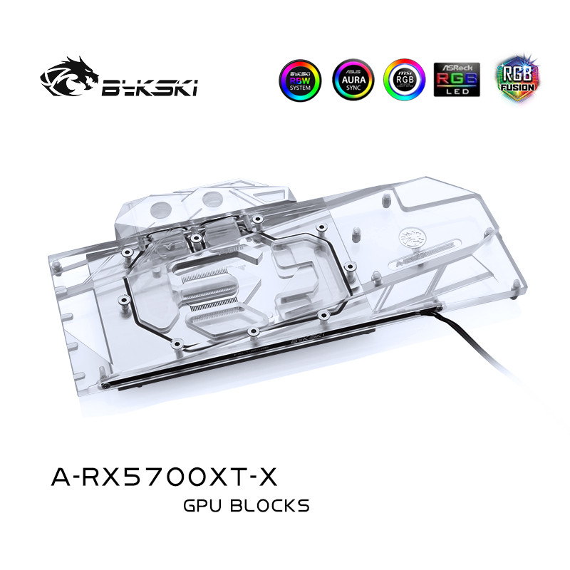 TZT Reference Edition RX 5700 XT / 5700XT GPU Water Block AMD GPU Card / Full Cover Copper Radiator 