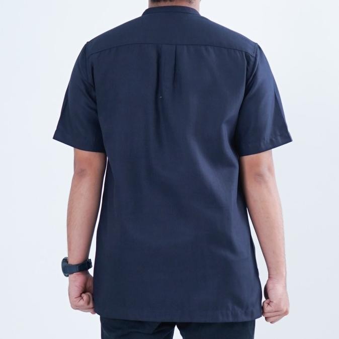 Abiyu Baju Koko Muslim Pria Dewasa Kemeja Koko Kemko Pria Dewasa Navy Astridstore4