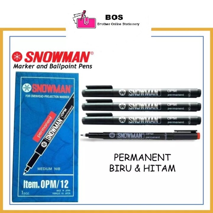 

BOS SNOWMAN SPIDOL OPM PERMANENT/ MARKER PERMANEN/ KACA/ PLASTIK