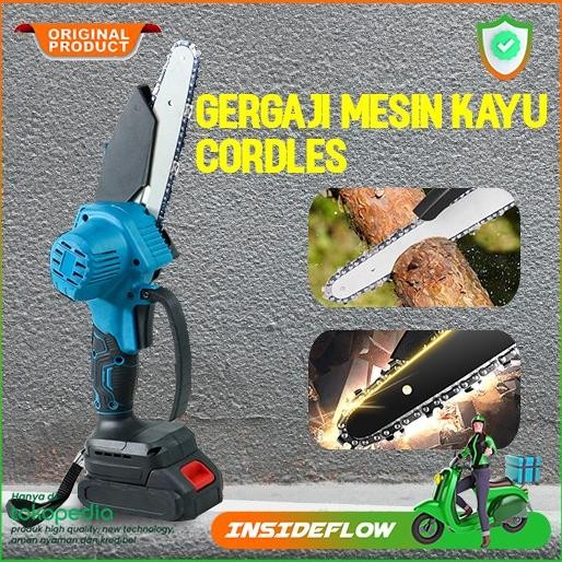 Gergaji Listrik Mesin Senso Kayu Mini Cordless Portable Rechargeable