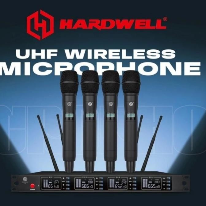 Murah Mic / Microphone Wireless Hardwell 4X 4 Mic Handheld