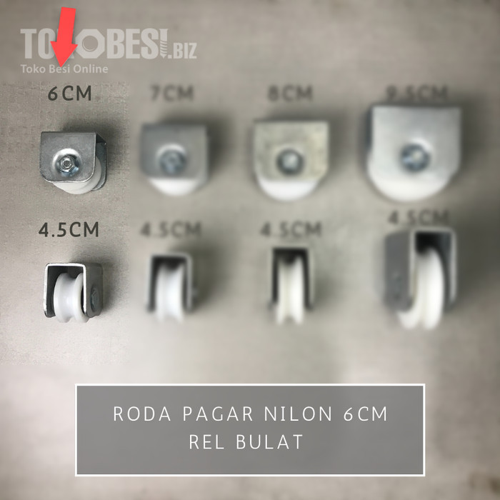 Terlaris Roda pagar nilon 6cm - rel bulat (bh) SALE
