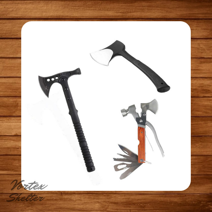TERBARU Kapak Palu Besi Aluminium Bushcraft Kampak Survival Kayu Iron Axe