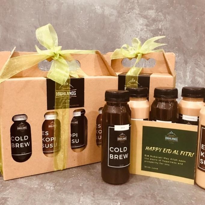 

Lebaran Hampers Set Es Kopi Susu Variety Pack with Custom Note,Package