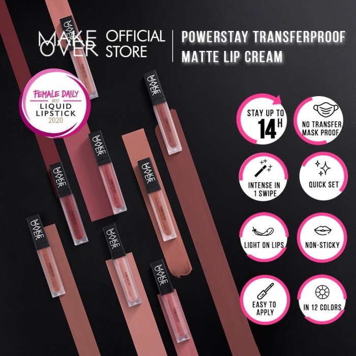 MAKE OVER Powerstay Transferproof Matte Lip Cream MakeOver Powerstay