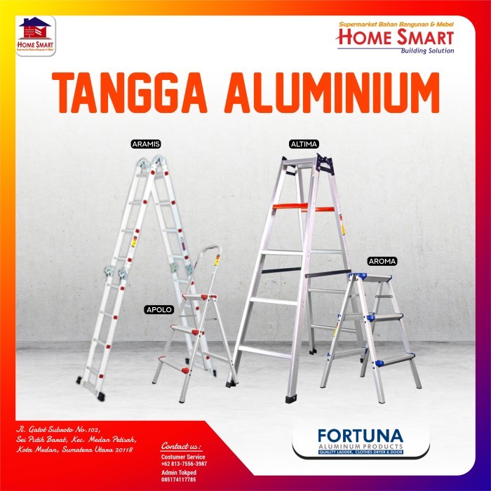 HOT SALE Fortuna Aroma AR 03, 04, 05, 06 Tangga Lipat Aluminium Tangga Manten