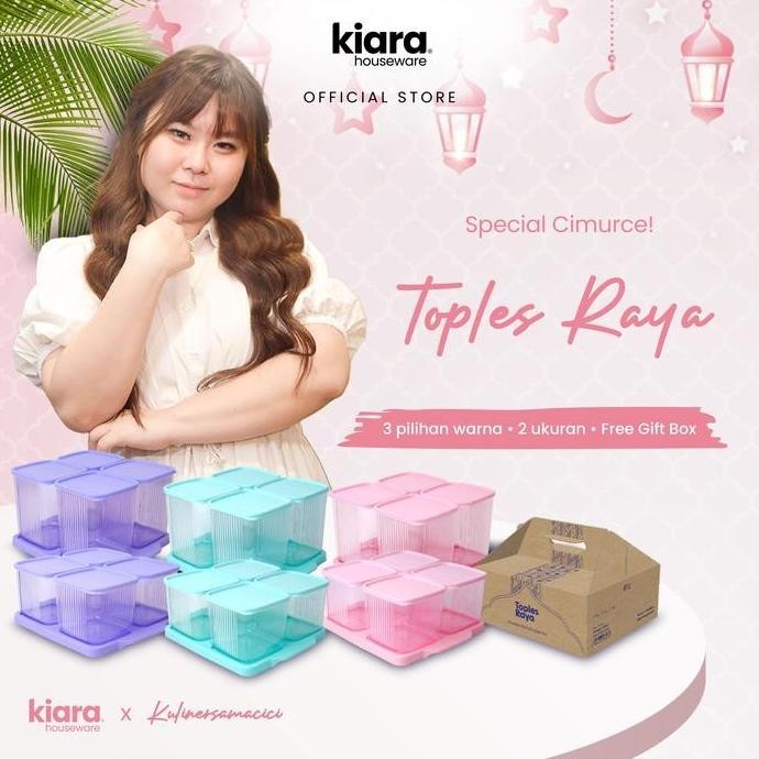 Best Seller Kiara X Kulinersamacici Toples Raya Toples Lebaran Hijau Mint, Pink, Ungu Minimalis Plas