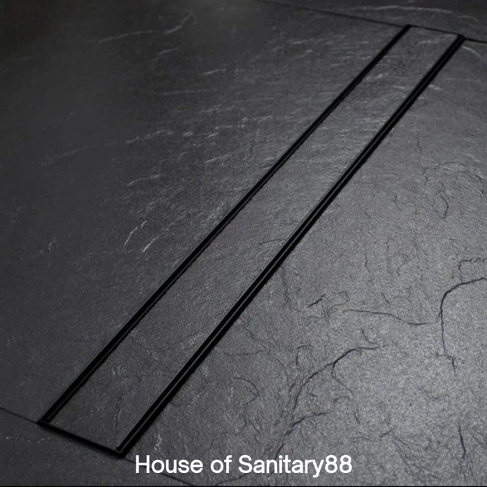 Floor Drain panjang 60 cm Stainless SUS 304 LUBANG SAMPING / Floor Drain BLACK 60cm