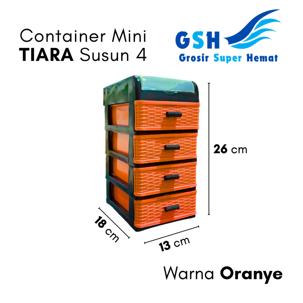 Trending Saat Ini  Gsh - Rak Container Mini Tiara Plastik Susun 3 & 4 Motif Anyam Warna Warni